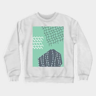 White underwater waves and grid Crewneck Sweatshirt